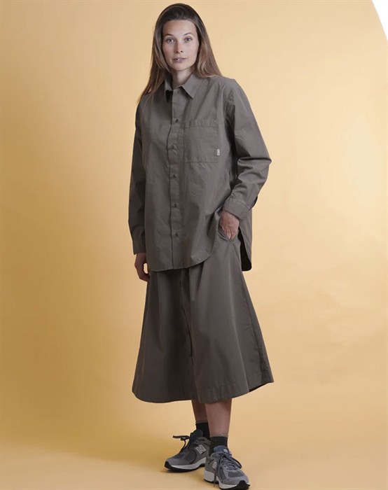 Elsk - Poplin Womens Nederdel - Mahogany Red